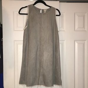Paper Crane Gray Suede Shift Dress
