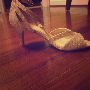 Gold sparkle Dress shoes size 7 medium