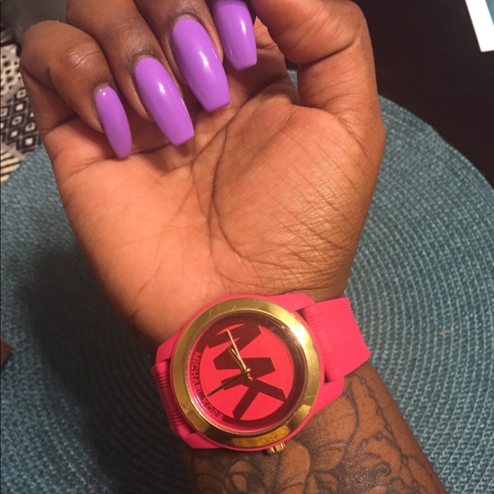 Michael Kors Hot Pink Watch w/ Silicon Band