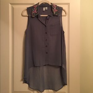 Forever21 *Exclusive* Hi-Low Embellished Tank