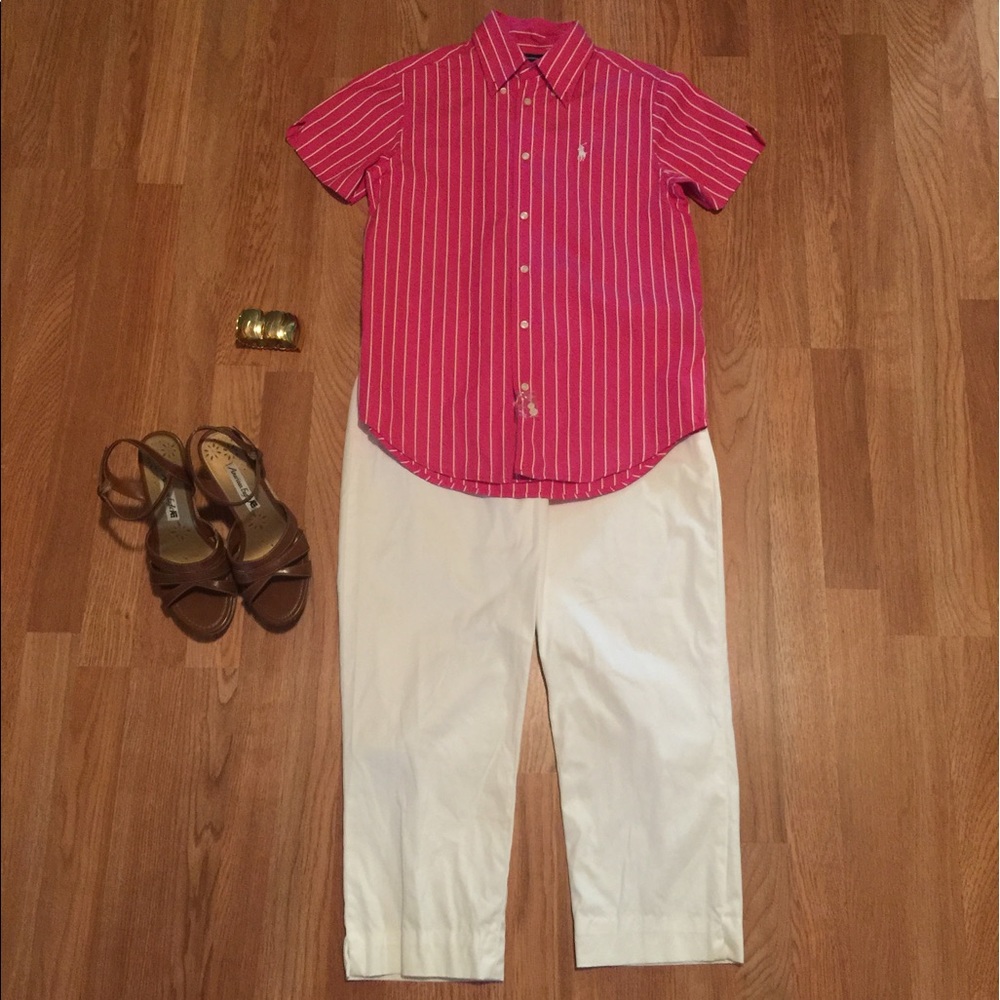BNWT Ralph Lauren Pink Button Down Shirt Sz 4 🔥