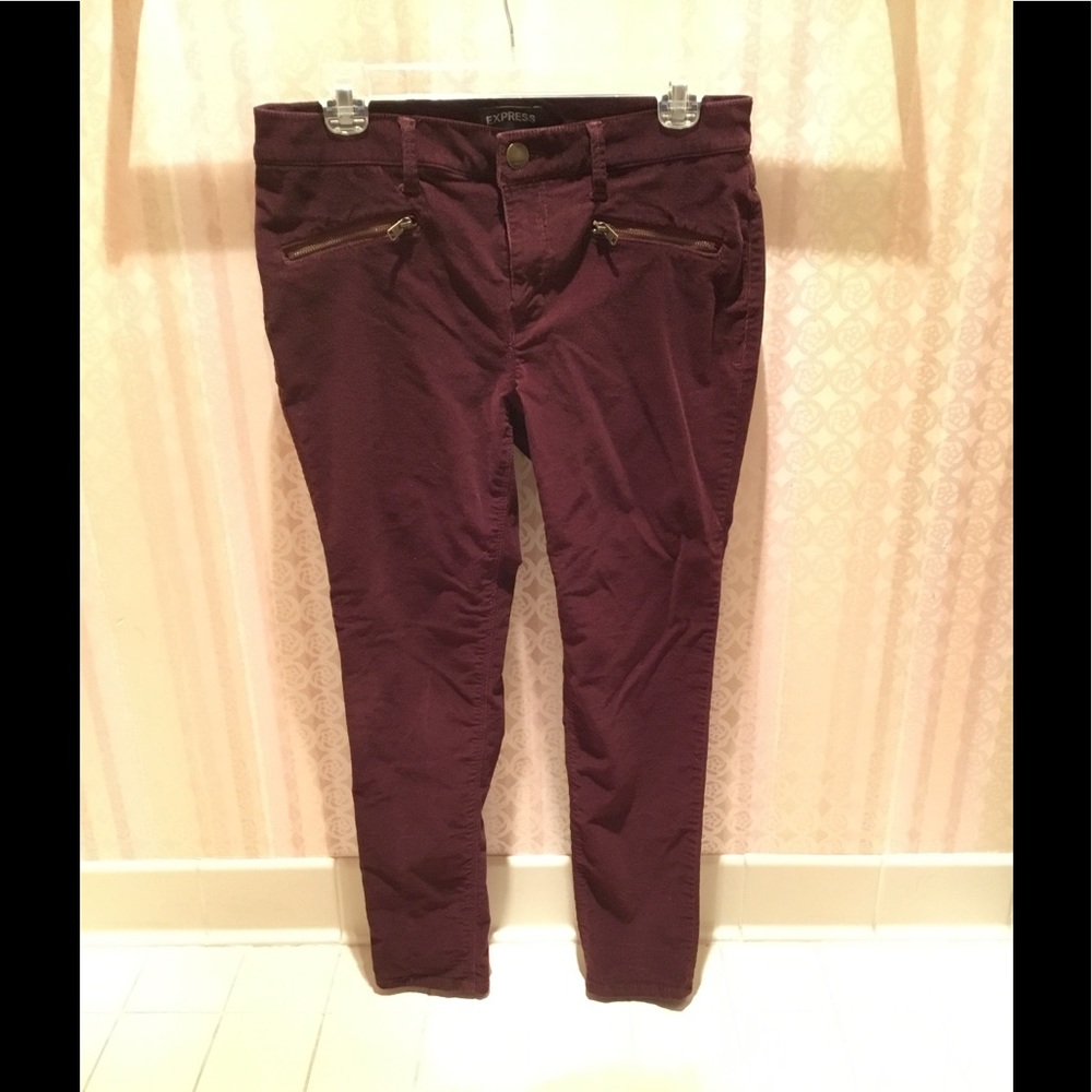 Super Cute Wine Colored Corduroy Pants SZ 8 Short