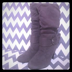 Grey heel boots