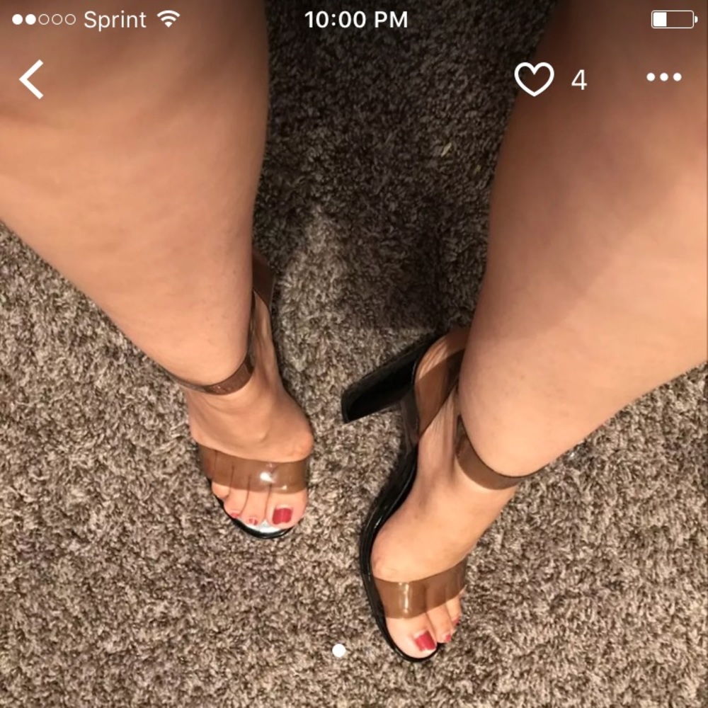 Clear block heels