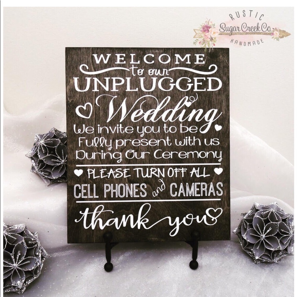 Unplugged wedding sign