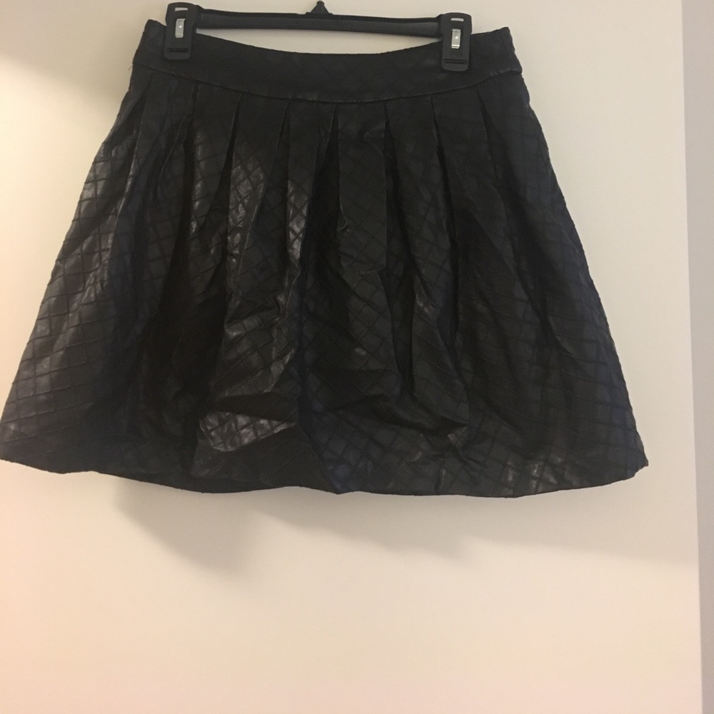 Faux leather quilted skirt