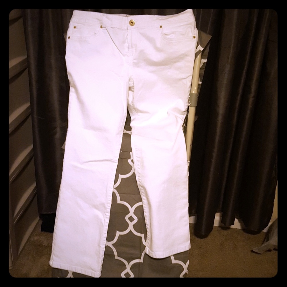 INC white bootcut jeans