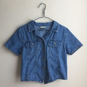 Coldwater Creek Denim Short Sleeve Button up