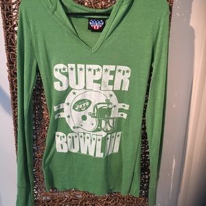 New York Jets hooded shirt. Football