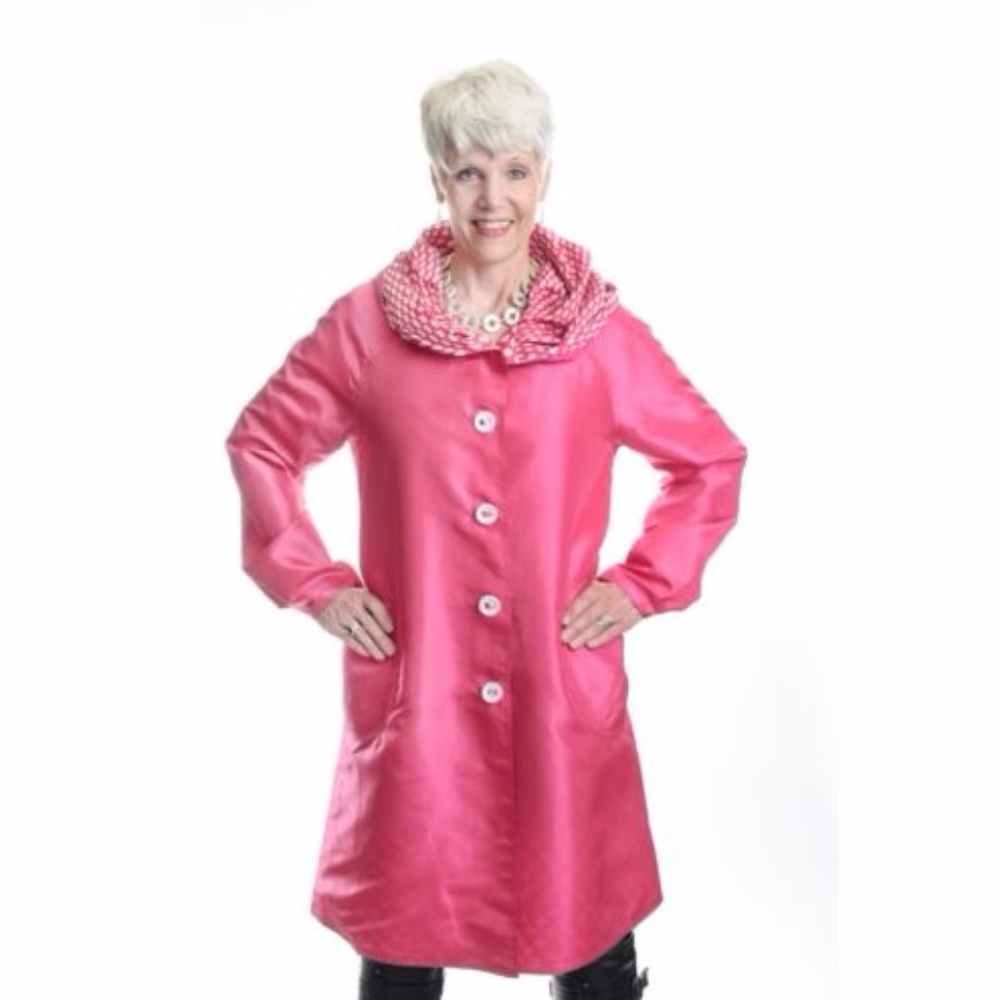 UBU Pink Reversible Raincoat - Solid to Polkadot