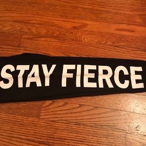 Black "Stay Fierce" leggings