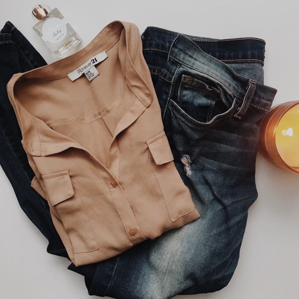 Classy Nude button up blouse