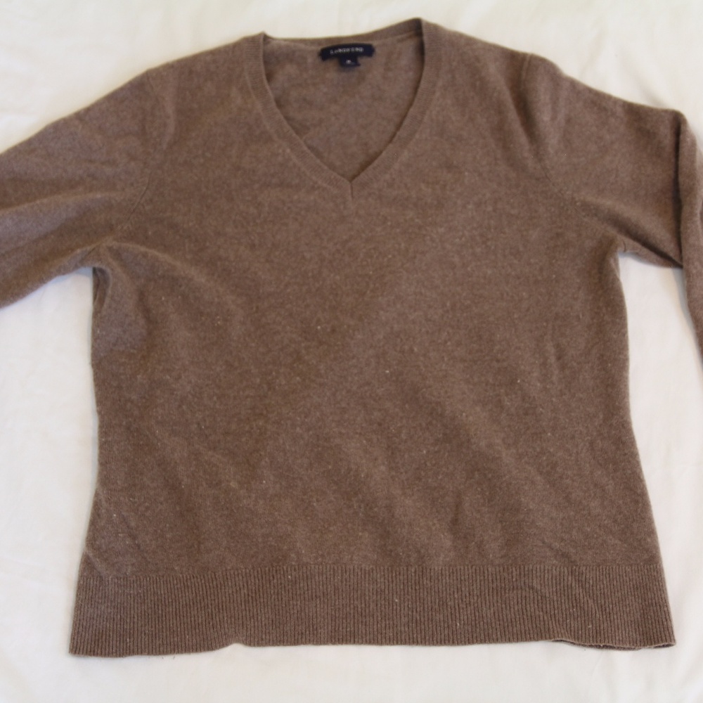 Lands' End Brown Cashmere Sweater - Size Medium
