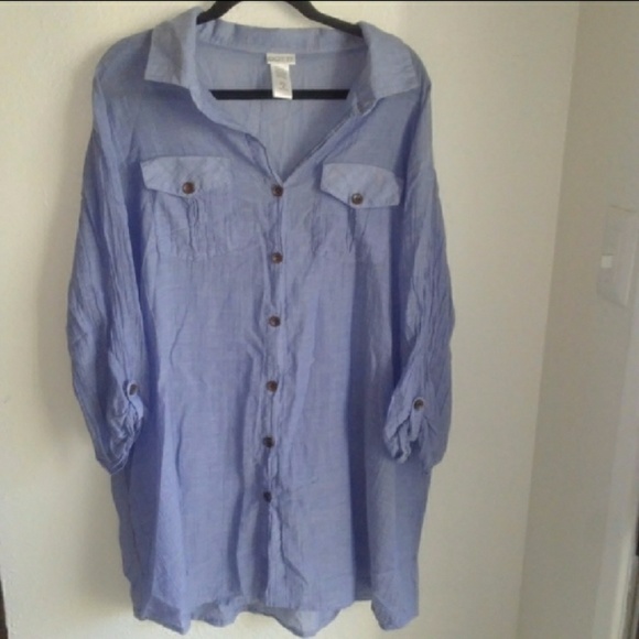 DOTTI Tops - Chambray Button Down 3x