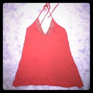 Preloved Hollister orange Embellished halter M