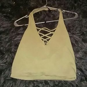 Army green express crop top