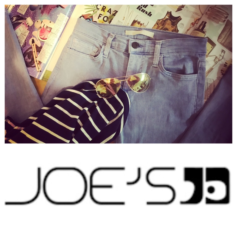 Joes Jeans Straight Ankle Powder/Lt Blue Sz 25