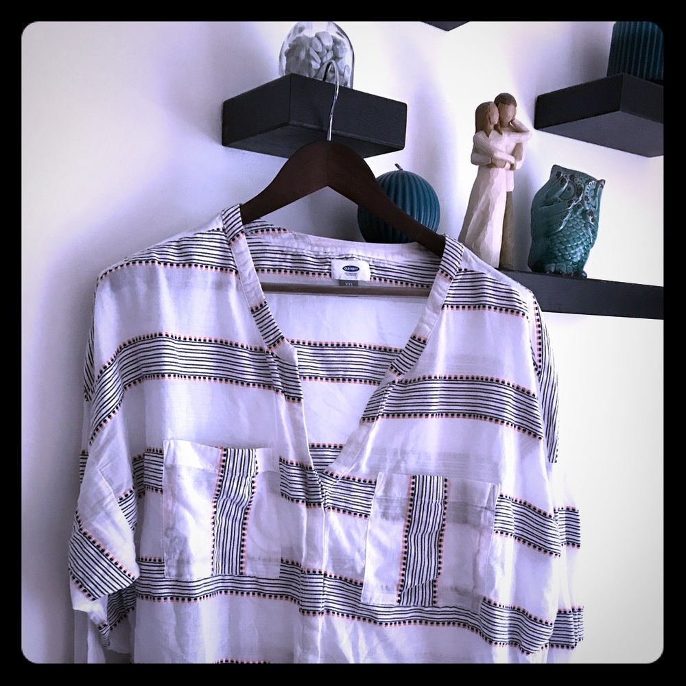 Long sleeve striped tunic, linen blend NWOT! ☀️