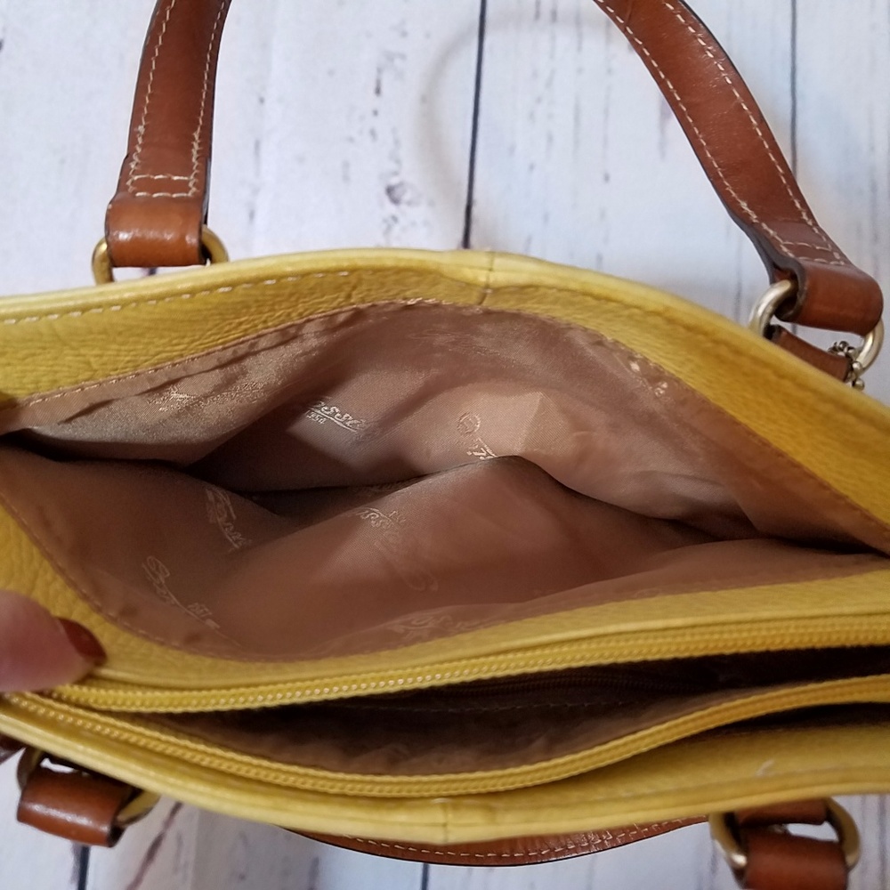 Fossil Yellow Pebble Leather Key Tag Small Satchel - Picture 5 of 7