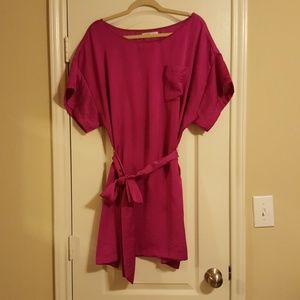 Pink Tie Waist Dress