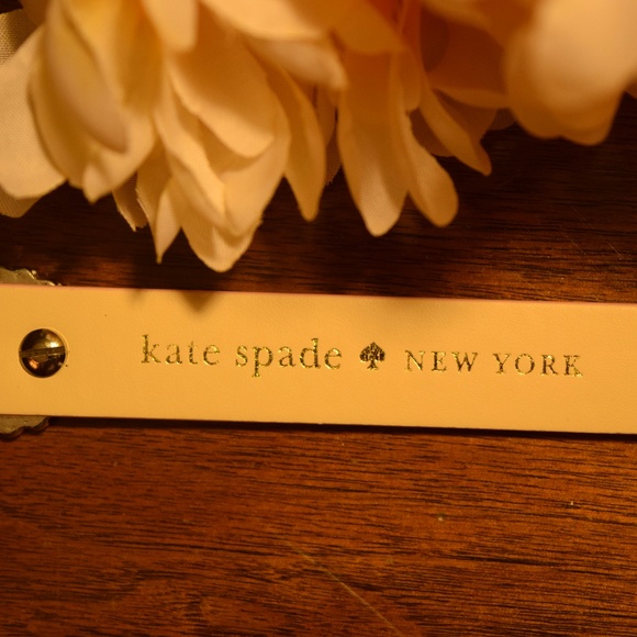 Kate Spade Genuine Leather Belt Rhinestone Accents - Picture 2 of 6
