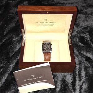Italian leather watch men's