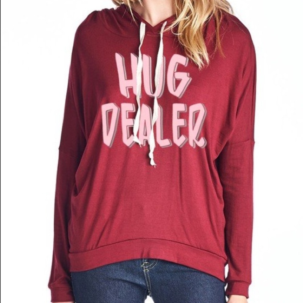 Hooded "HUG DEALER" shirt