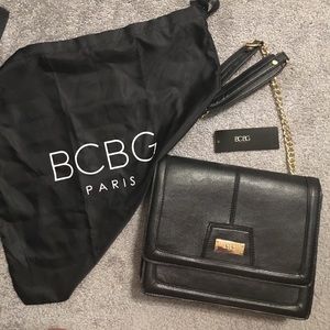BCBG black purse with dust cover