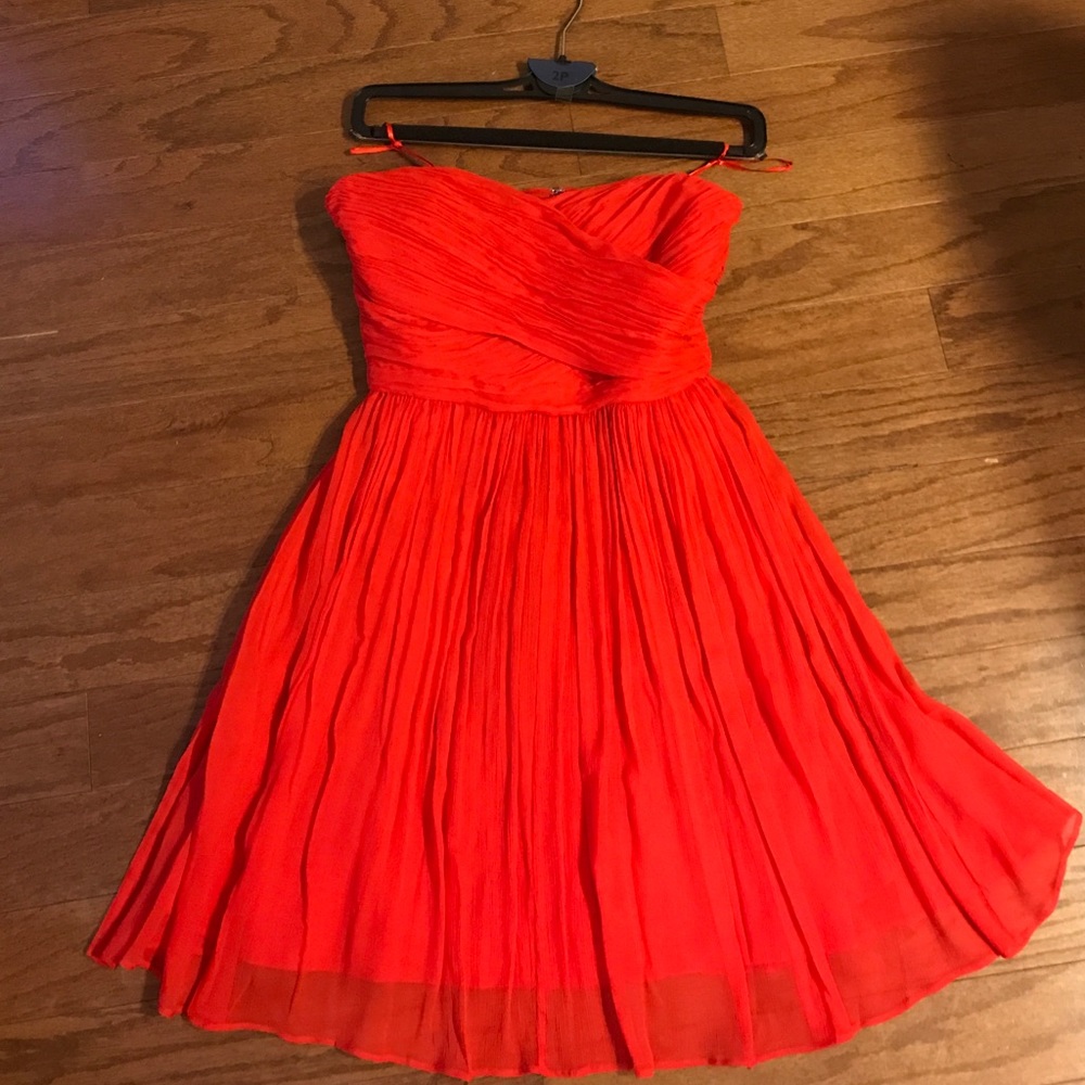 JCREW - Red Strapless Silk Crepe Dress - SZ P2