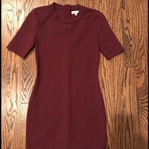Aritzia maroon bodycon dress