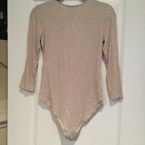 Tan Nude Lace Up Bodysuit - Picture 2 of 6