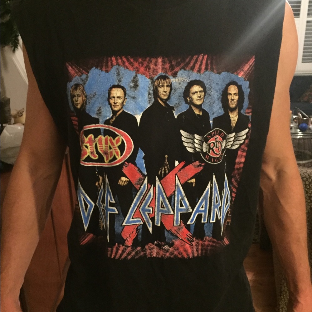 SUPER RARE Def Leppard REO Styx concert T, Sz XL