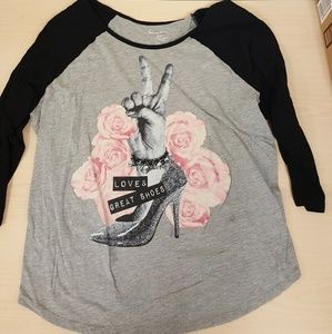 Lane Bryant rock and roll baseball tee