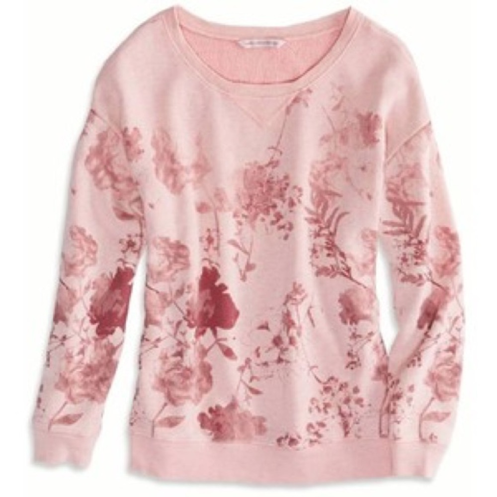 American Eagle Light Pink Floral Pattern Sweater