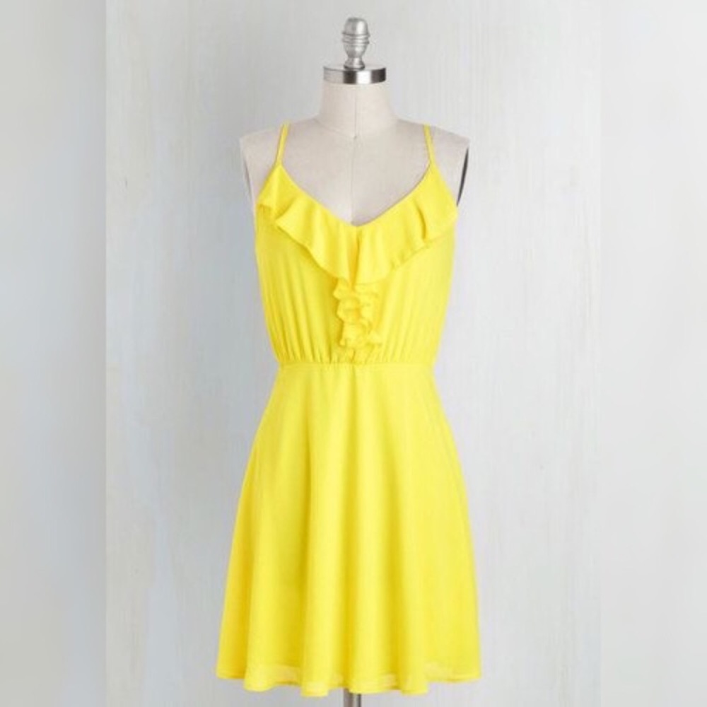HP!! NWT Pink Owl x Francesca’s Yellow Dress