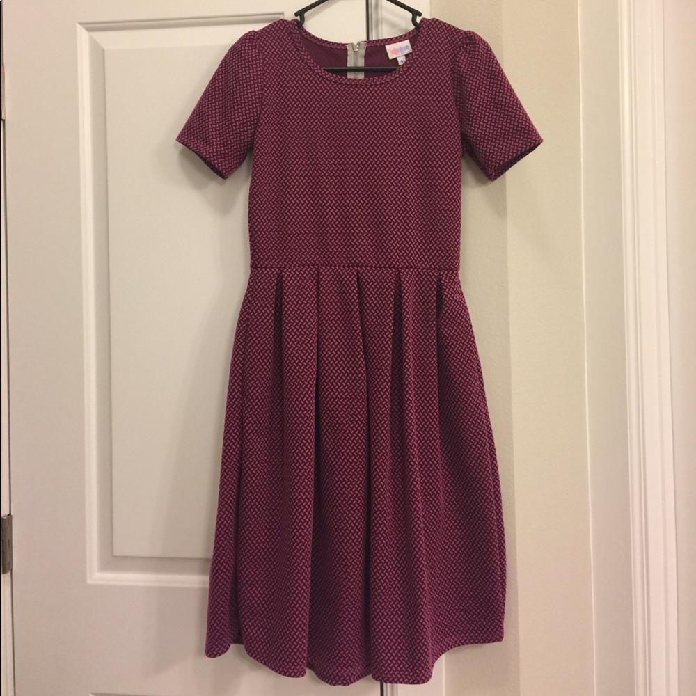LuLaRoe Amelia Dress Pink Pattern size Small