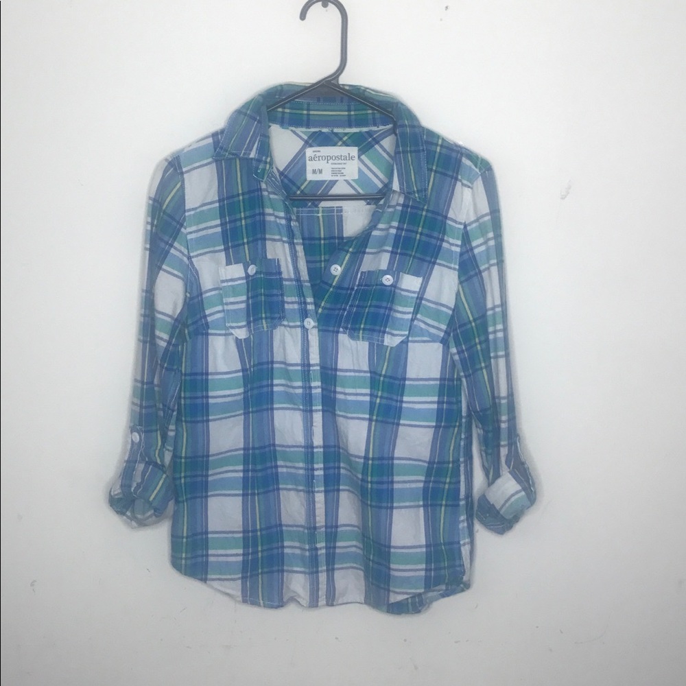 Plaid juniors button up.