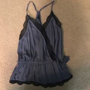 Lace peplum tank top