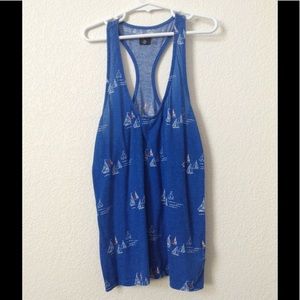 Blue sailboat tank top