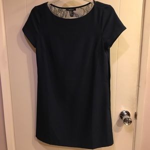 Navy lace scoop back dress