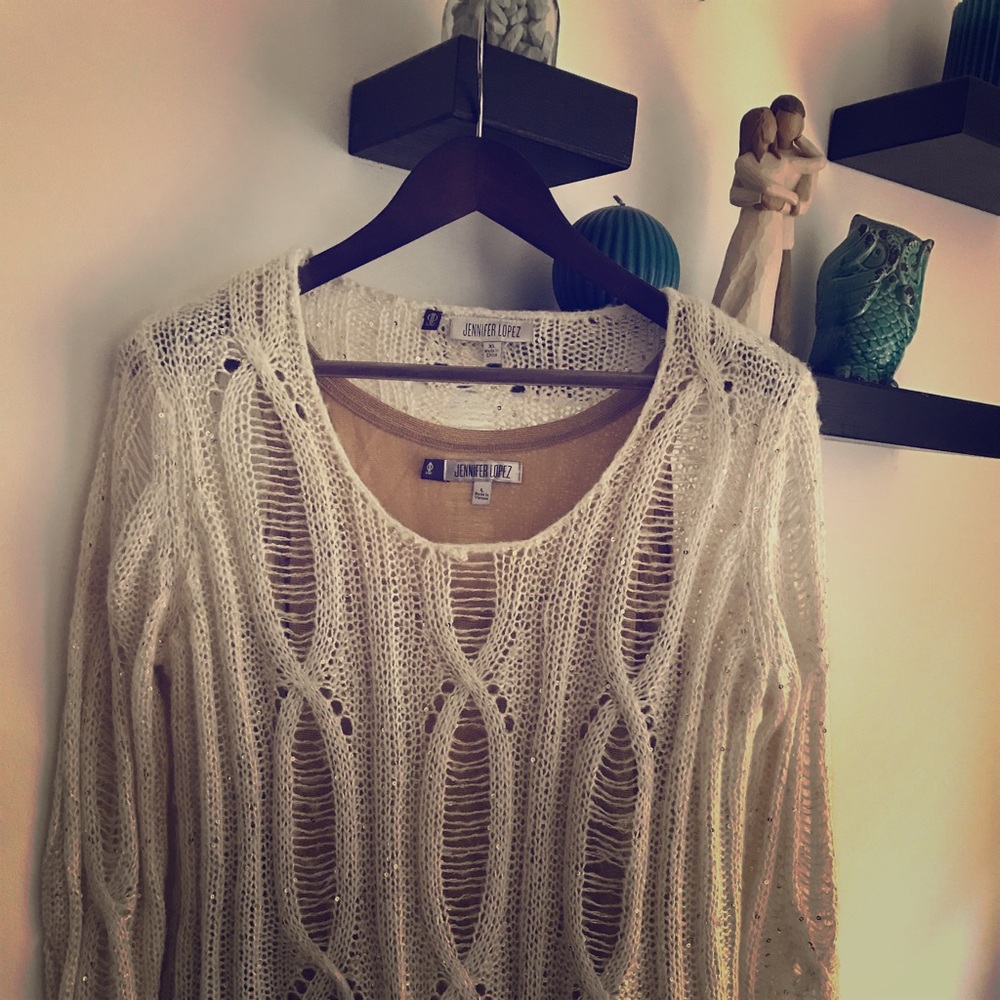 Stunning shimmering tank and sweater set! Worn 1x!