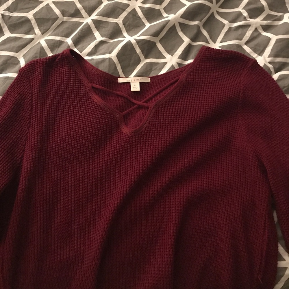 cross knit sweater