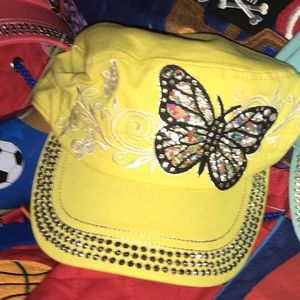 NWT Yellow Butterfly Cadet Cap