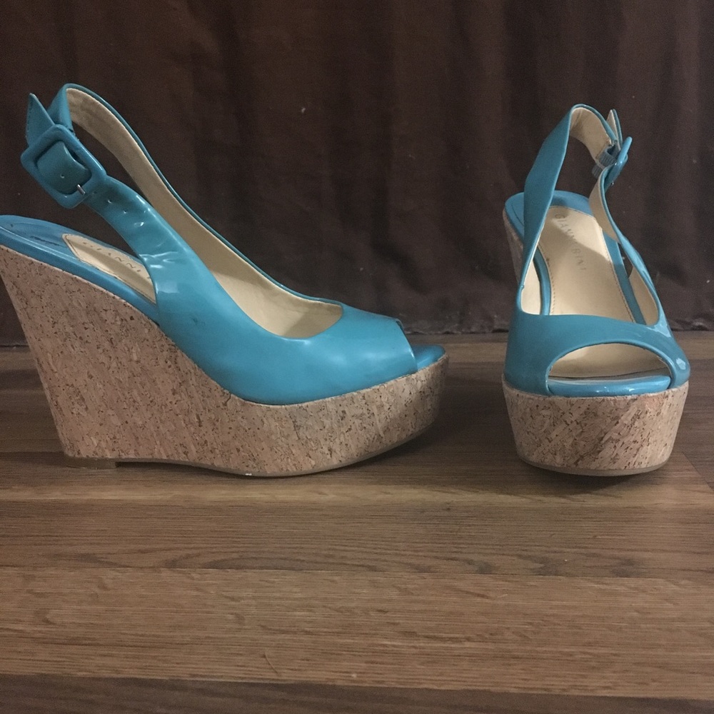 Teal cork wedges
