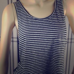 Black and Gray Striped Forever 21 Summer Tank Top