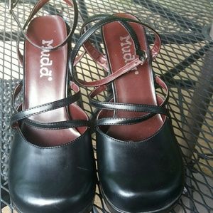 Shoes Womens  Mudd Black Size 9 1/2  Fat Heels
