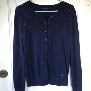 Tommy Hilfiger Navy Blue Embellished Cardigan