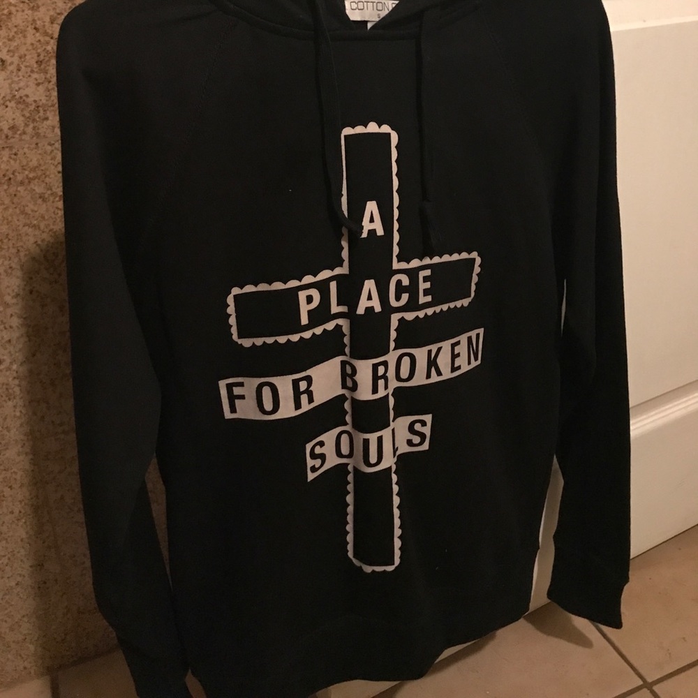 Black graphic hoodie from cotton on