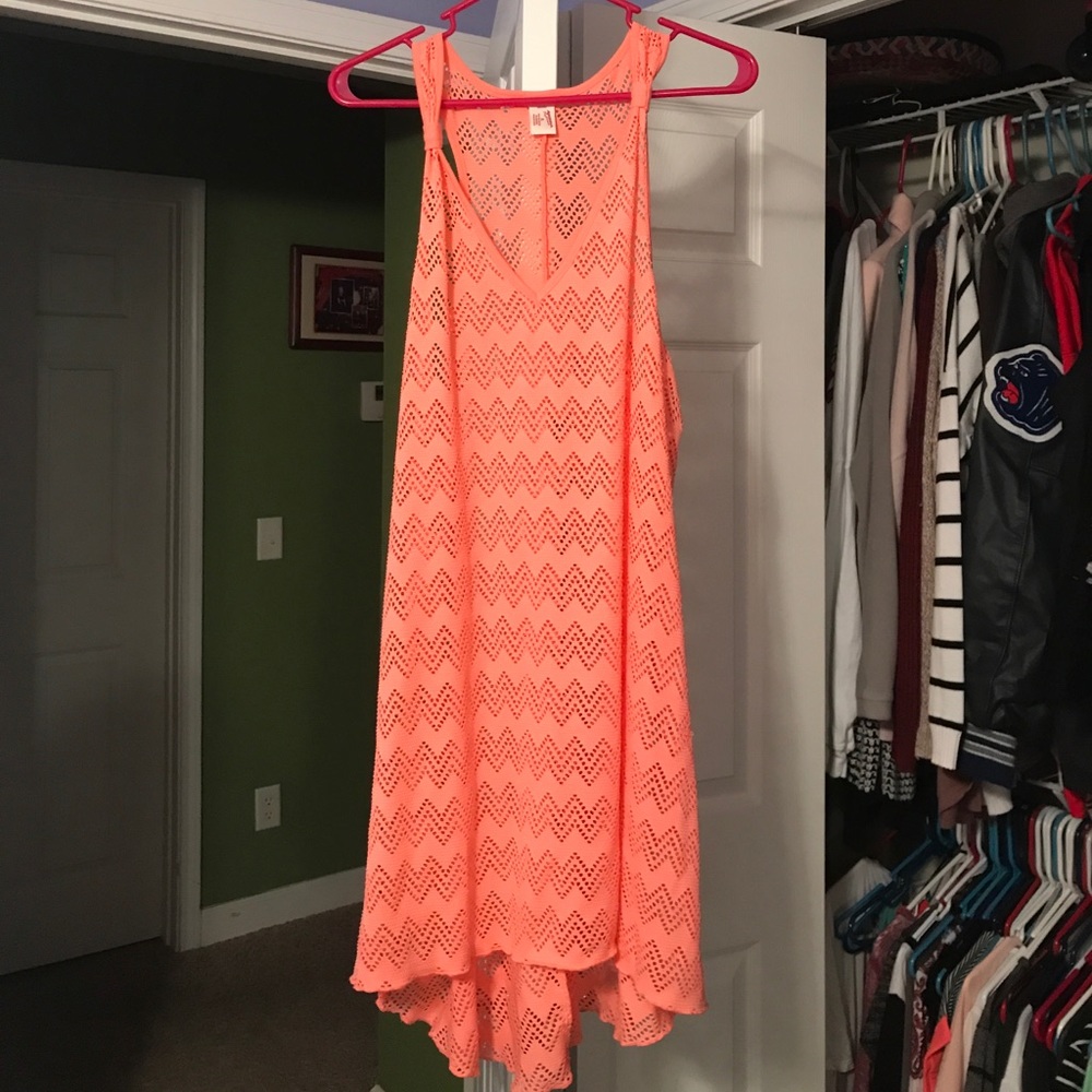 Peach swimsuit cover up