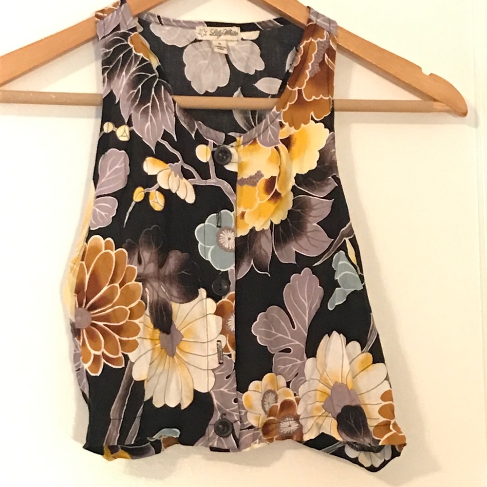 Floral nwot button down crop